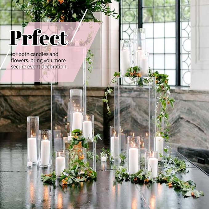 12Pack Glass Cylinder Vases for Centerpieces - Image 6