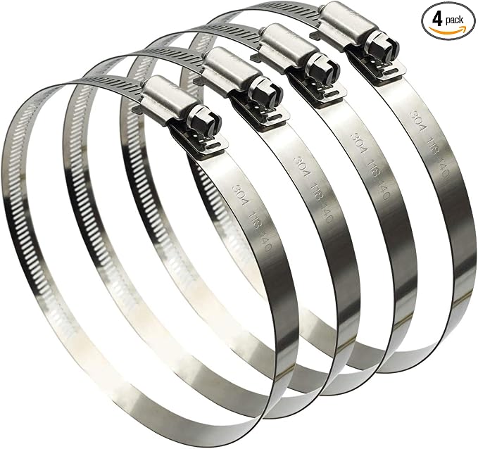 6 Inch Adjustable 304 Stainless Steel Duct Clamps Hose Clamp | Hose Clamp Pipe by EesTeck