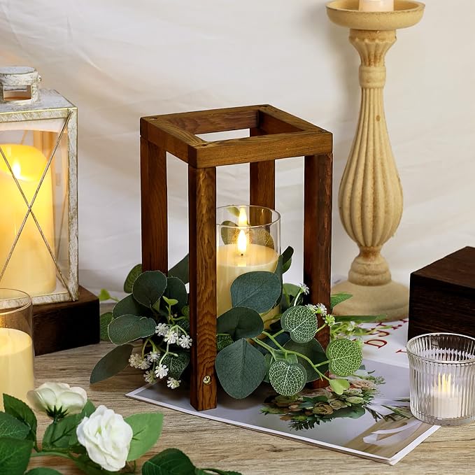 18 Pcs Wooden Lantern Centerpiece - Image 5