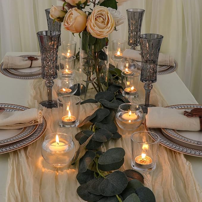 DEVI Clear Glass Votive Candle Holders, Wedding Centerpieces - Image 3