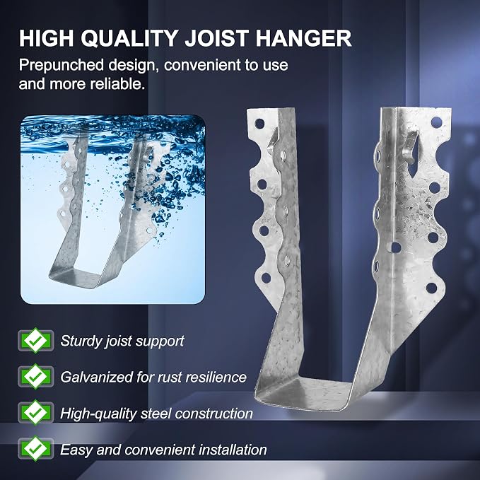 Joist Hangers 2x6 for Wood 20 Gauge Galvanized Face Mount Joist Hanger Bracket - Image 2