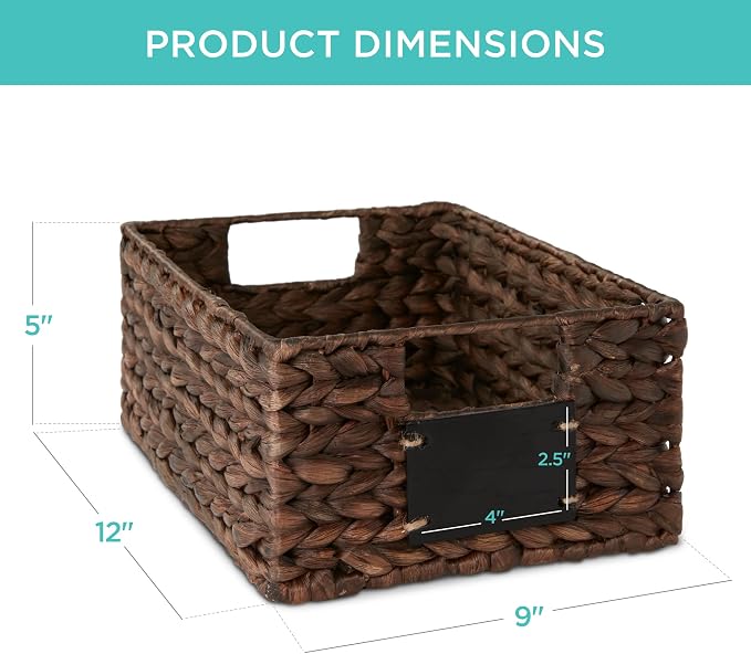 Best Choice Products Set of 4 9x12in Water Hyacinth Pantry Baskets, Woven - Image 7