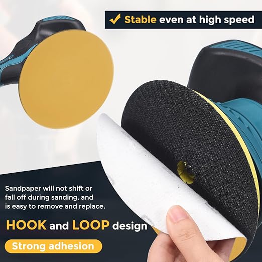 HARFINGTON 6 Pcs 6 Inch Sanding Discs 1000 Grit Yellow Aluminum Oxide | Hook - Image 3