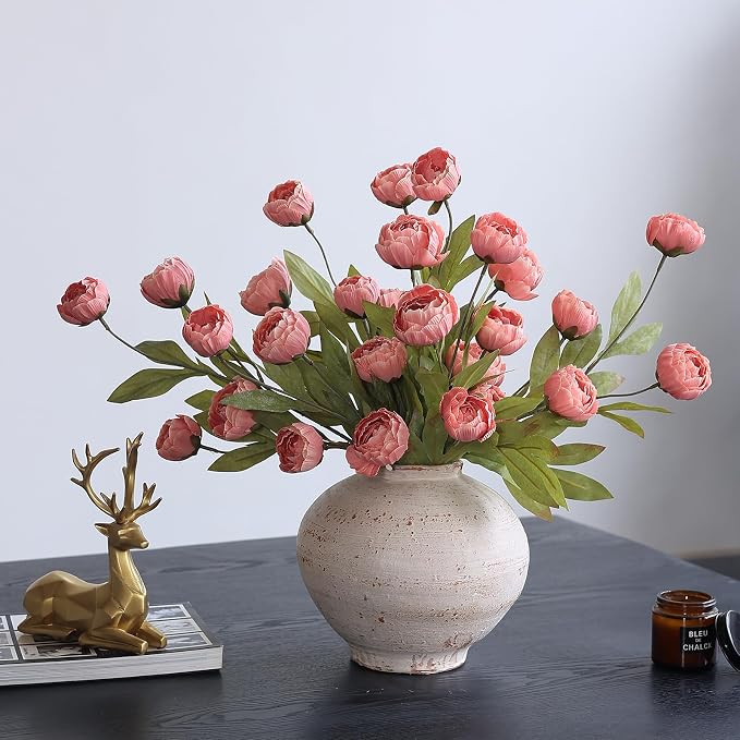 6 Pcs 27" Faux Silk Peony Artificial Flowers Stems - Image 9