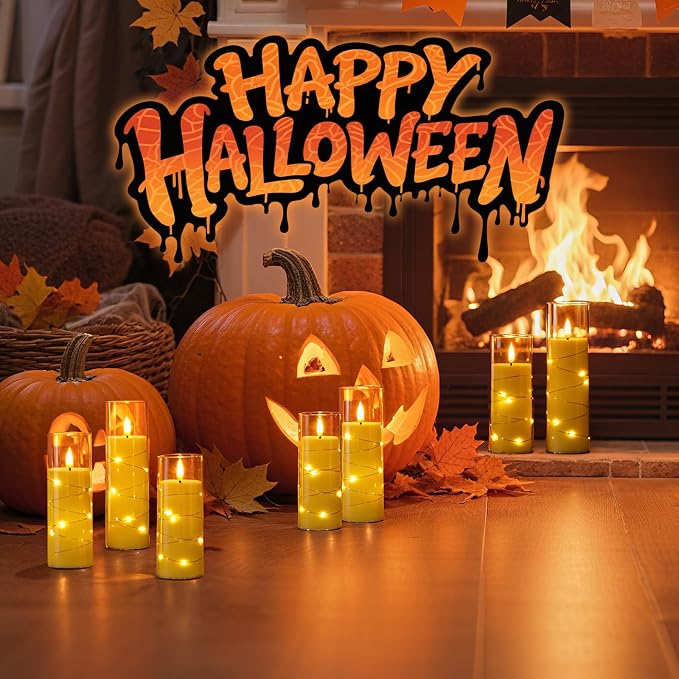 Raycare 9 Pcs Flameless Battery Operated Pillar Candles - Image 2