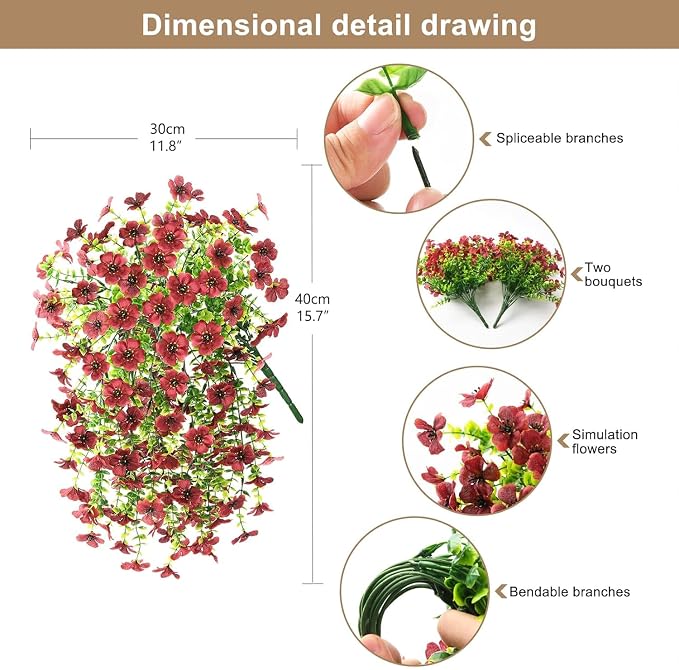 ZFProcess Artificial Hanging Flowers - Image 2