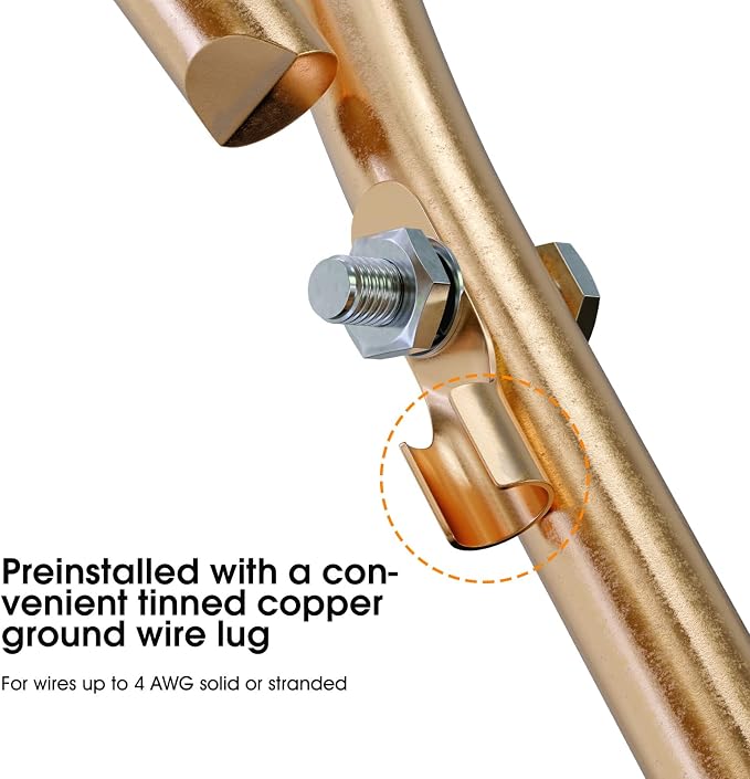 Portable Grounding Rod, Oval-eye Ground Bar - Image 3