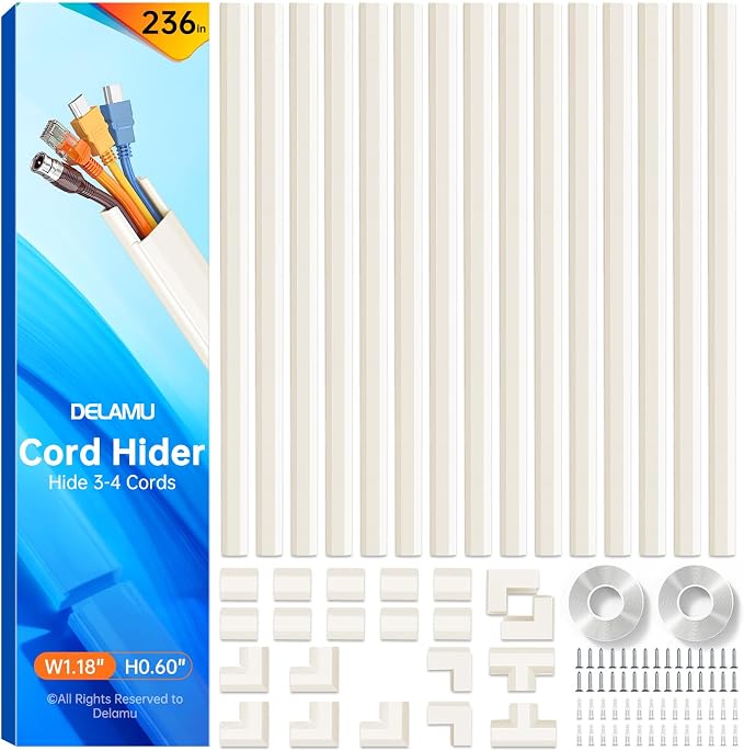 Delamu Beige Cord Hider, 236in Cord Covers by DELAMU