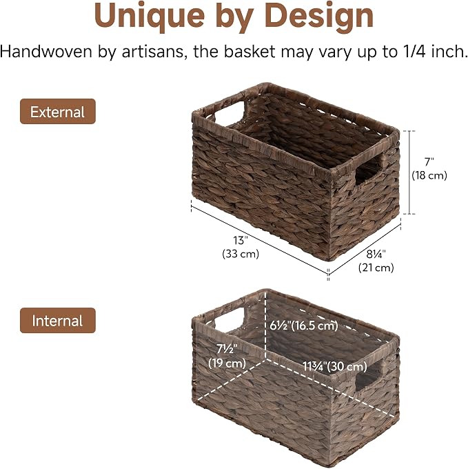 StorageWorks Storage Baskets for Organizing, Hyacinth Storage Baskets, - Image 2