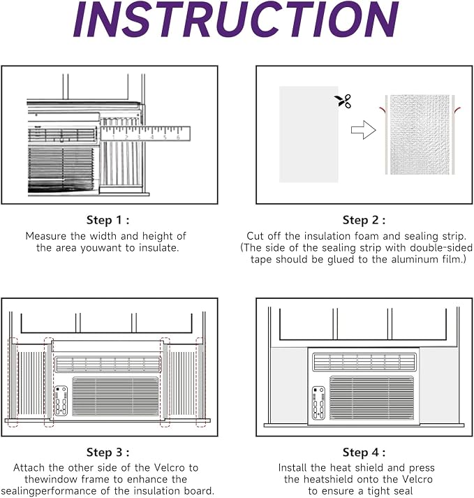 Window Air Conditioner Insulated Foam Panels, Air Conditioner Window Seal Kit - Image 4