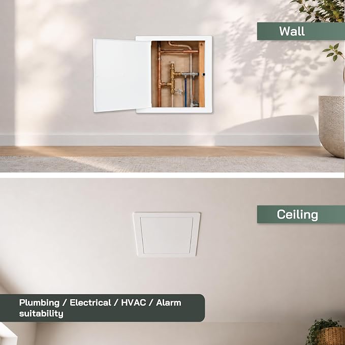 Vent Systems 6" x 6" Push-to-Open ABS Access Door – White Plastic Access Panel - Image 6