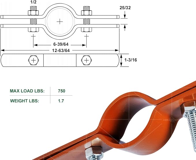 Highcraft DMST-FD04 Riser Clamp Vertical Pipe Hanger, - Image 8