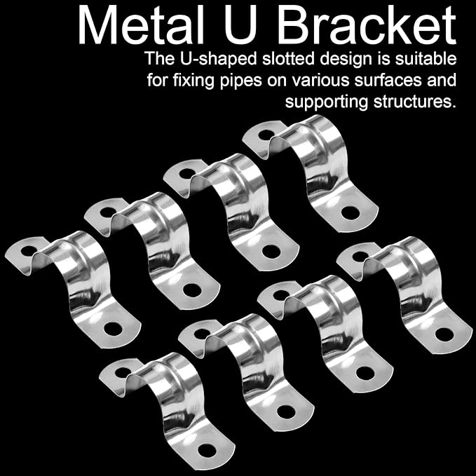 Piutouyar 50 Pack 8mm Two Hole Strap U Bracket, 0.31 Inch | 304 Stainless Steel - Image 6