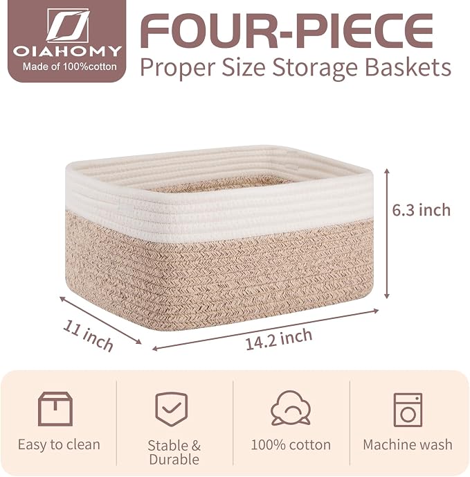OIAHOMY 4 PACK 16L Storage Baskets - Image 3
