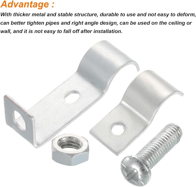 uxcell L Shaped Standoff Pipe Clamp Strap Fit - Image 4
