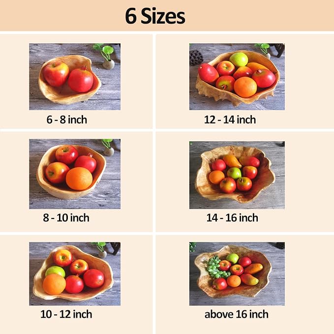 Wooden Bowl Decorative Wood Fruit Bowl | Irregular Creative Wood Bowls - Image 3