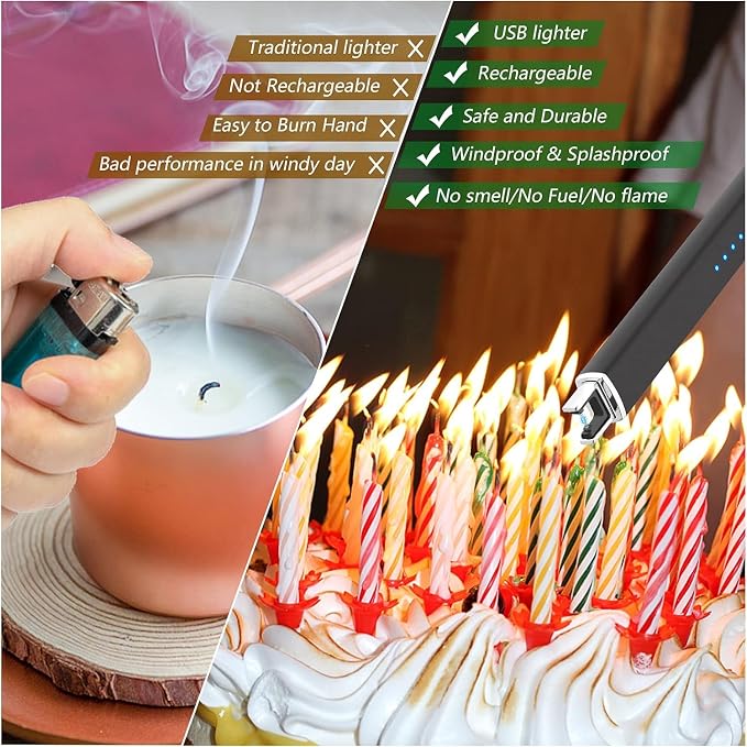 2 Pack Electric Candle Lighter, Christmas Stocking Stuffers Gifts - Image 4