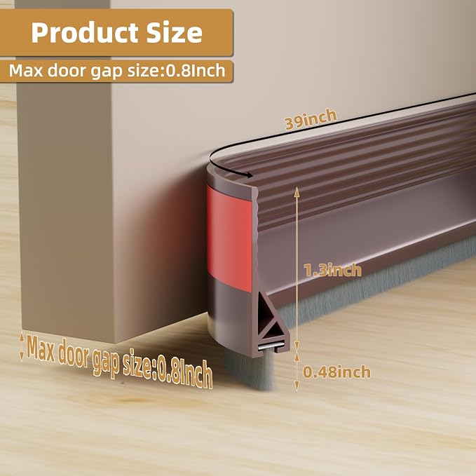 2Pack Door Draft Stopper for Bottom of Door - Image 5