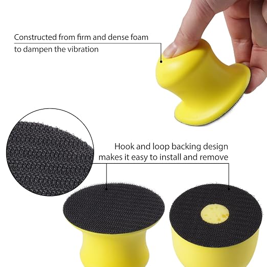 SPEEDWOX 2 Pack 3" Round Hand Sanding Blocks Hook and Loop Sanding Pad Hook - Image 2