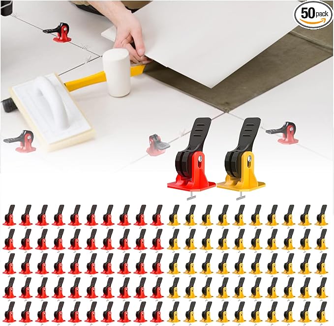Tile Leveling System Pro Tools Kit Tile Spacers 50Pcs / 100Pcs Reusable Floor by Flashstar