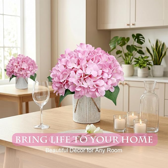 Blush Pink Flower Table Centerpieces, Hydrangeas | Floral Arrangement - Image 4