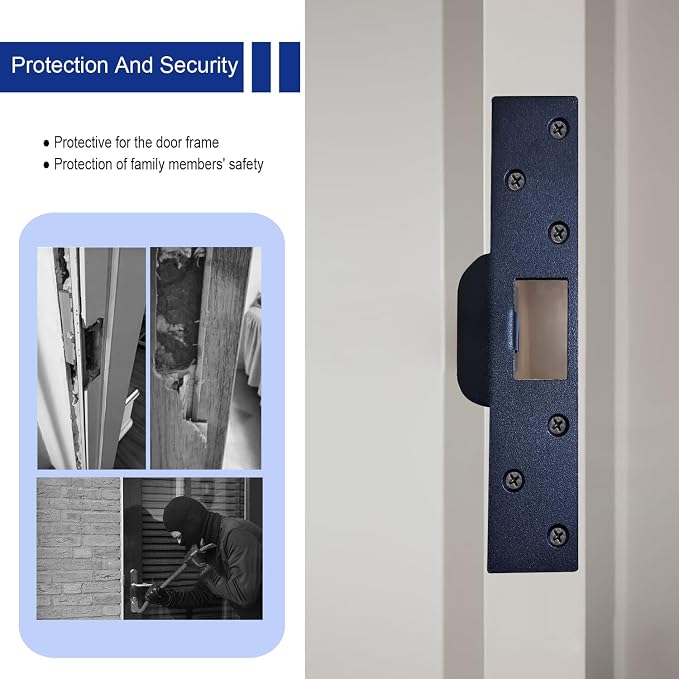 U 9476 Security Latch Strike, Extra Long Door Strike Plate 7", Reinforced - Image 4