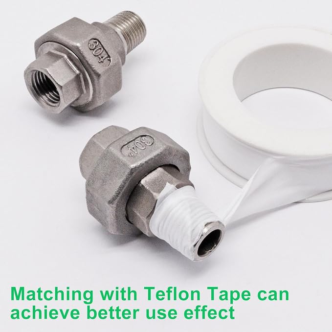 2Pcs Cast Pipe Fittings Union, 1/4" NPT Female x 1/4" NPT Male Thread 304 - Image 6