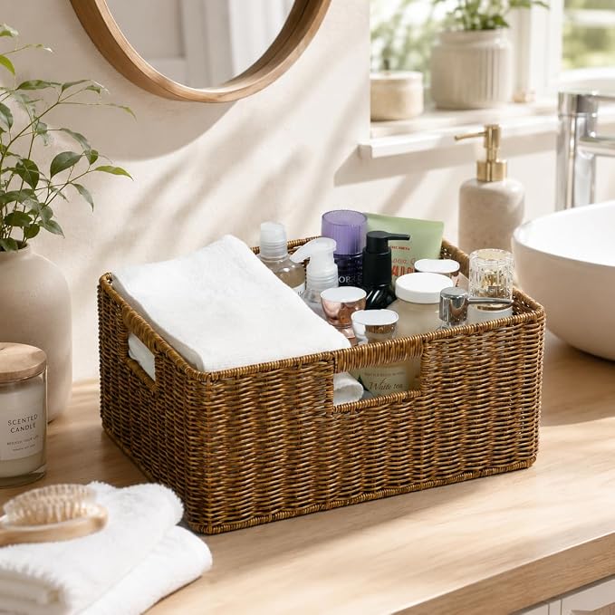 Jumbo Wicker Basket, Rectangular Wicker Basket - Image 3