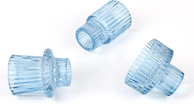Vixdonos Glass Candlestick Holders Tealight Candle Holders - Image 3