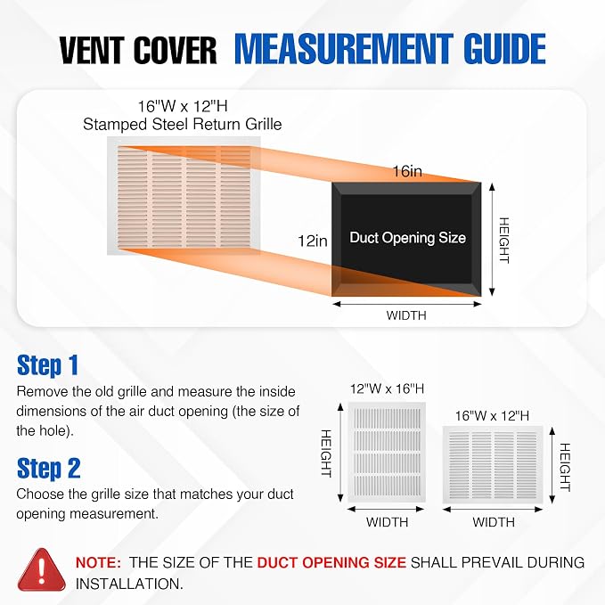 Fancat 16x12 Duct Opening | Steel Return Air Grille | Vent Cover Grill - Image 2