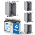 1-Gang New Work Outlet Box, 23 Cubic Inch Single Gang PVC Electrical Box by OhLectric