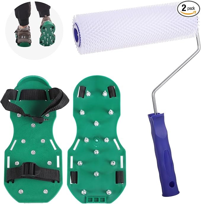 Spiked Roller and Shoes Kit, 9 in Screed Spiked Roller by Anjetan