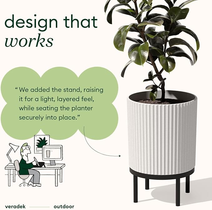 Veradek Demi Series Round Planter w/ Stand - Image 5
