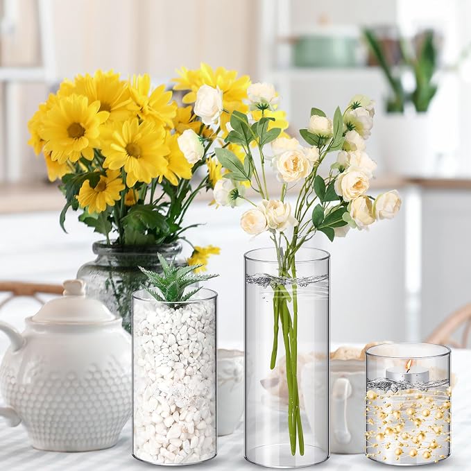 Nuogo 36 Pcs Plastic Cylinder Vases Tall Plastic Flower Vases - Image 7