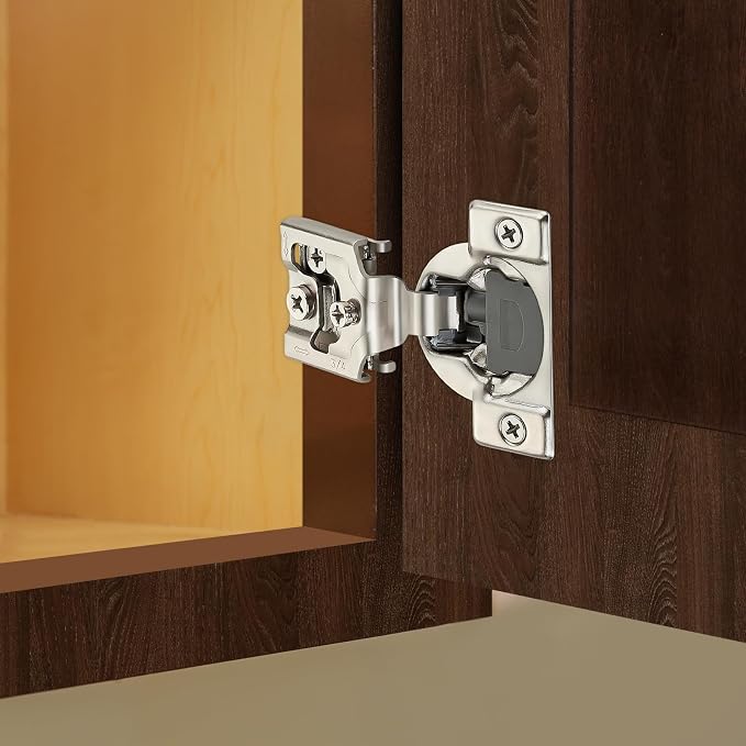 Satin Nickel Cabinet Hinges, 3/4 Inch Overlay, 2 Pack | Stainless Steel Build - Image 2