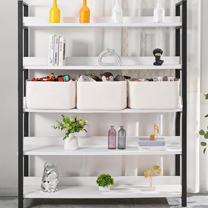 ICERZCZ Large Storage Baskets for Organizing Shelves, Woven Cotton Rope Bins - Image 2