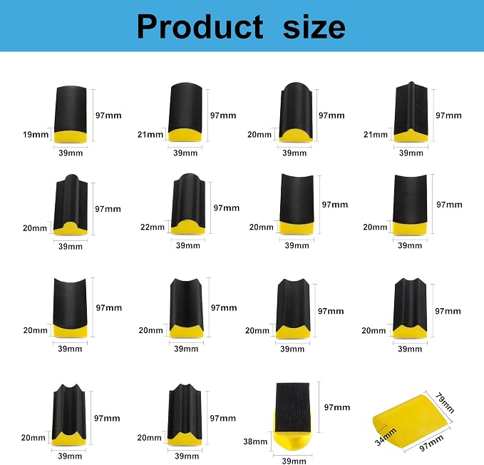 16-PCS Hand Sanding Block Set - Image 2