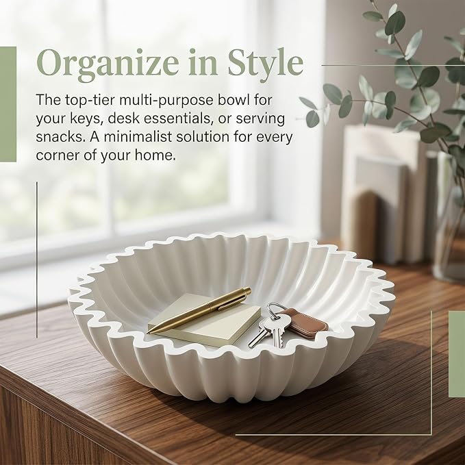 Songtec Concrete Decorative Bowl, Fruits and Home Decoration - Image 3