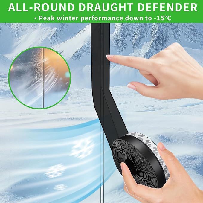 Weather Stripping Door Seal, 1.8in Black Under Door Draft Stopper | Silicone - Image 4