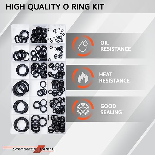 Silicone Universal Black O-Ring Sealing Gasket Washer Seal Assortment Set - Image 2
