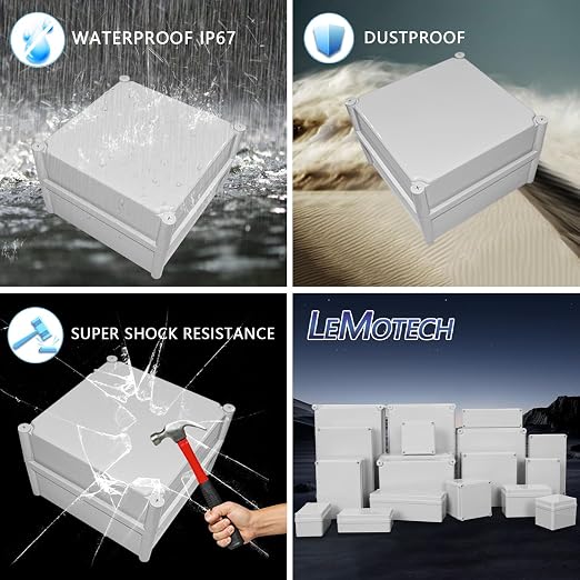 Waterproof Dustproof IP67 Junction Box DIY Case Enclosure Gray 11 x 11 x 7.1 - Image 8