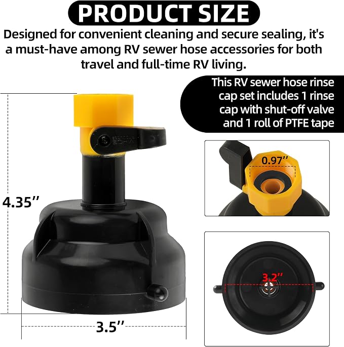 TonGass RV Sewer Hose Rinse Cap - Image 2