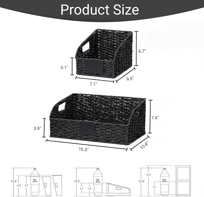 Pantry Organizers, Handwoven Large Wicker Baskets - Image 3