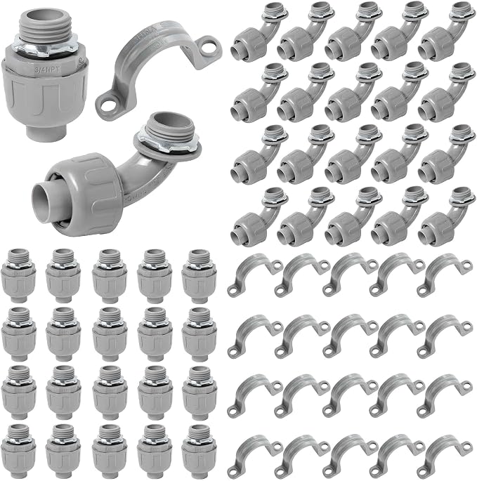 Yariwiz 3/4 PVC Electrical Conduit Fitting Plastic Liquid Tight Conduit by Yariwiz