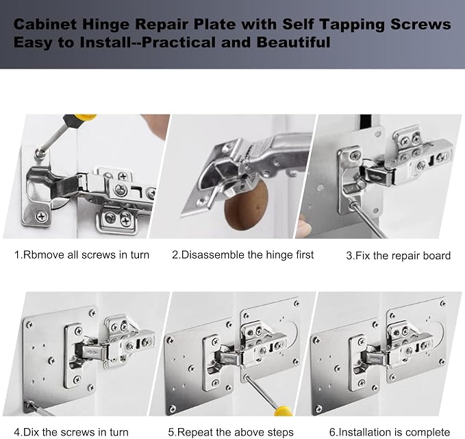 Cabinet Hinge Repair Plate Hinges Repair Fixing Plates Cabinet Repair Board | 6 - Image 2