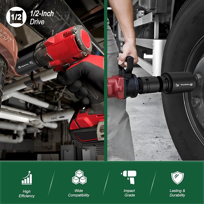 11Pcs Axle Nut Socket Set, 1/2" Drive Metric Impact Deep Socket | 27mm-38mm - Image 7