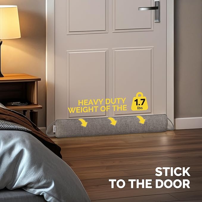 fowong Door Draft Stopper 30", Weighted Under Door Gap Filler, Light & Noise - Image 3