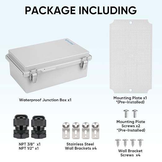 TICONN Outdoor Electrical Box Waterproof, ABS IP67 Junction Box Enclosure | - Image 6