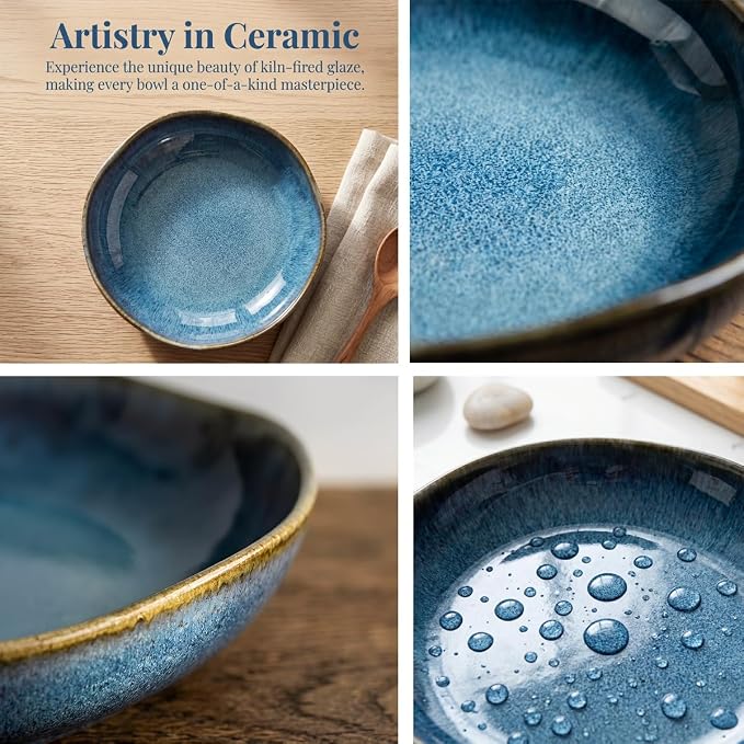Decorative Bowls Large Ceramic Bowl fruit bowl，front entryway bowl | Irregular - Image 5