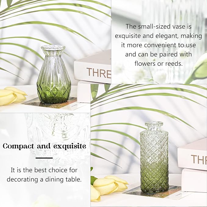 Set of 12 Glass Bud Vase Set, Small Vintage Clear Flower Vase Centerpieces - Image 7